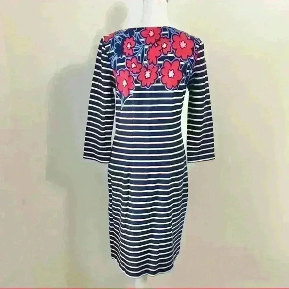 Talbots Stripes and Flowers Fitted Shift Dress - Picture 5 of 8